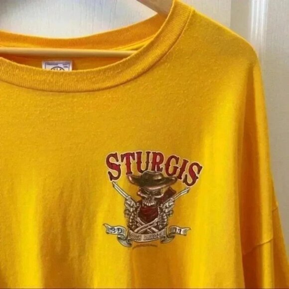 Sturgis 2011 South Dakota Motorcycle Rally Long Sleeve T-Shirt Yellow 3XL - Picture 5 of 16